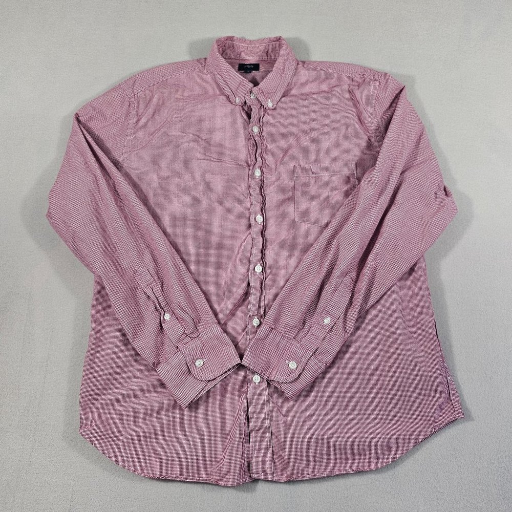 J Crew Shirt Mens XL Purple Gingham Check Button Down